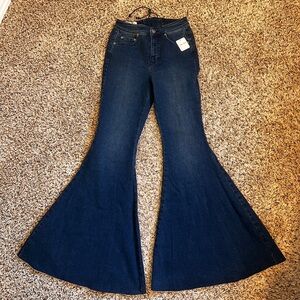 Free People Women's Flared Blue Jeans